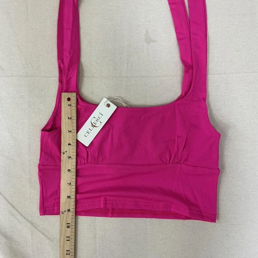 CELLECCI hot‎ pink crop top